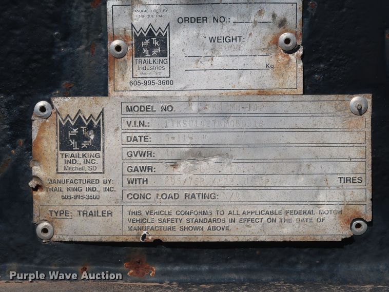 image for item IY9107 1998 Trail King TK130MDG-663  lowboy equipment trailer