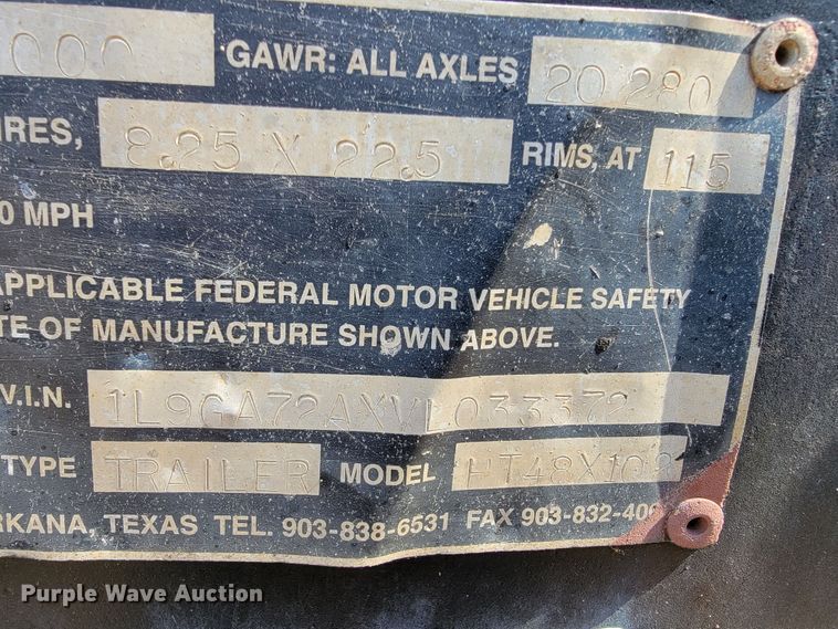 image for item JL9437 1997 Ledwell HT48X102  drop deck equipment trailer