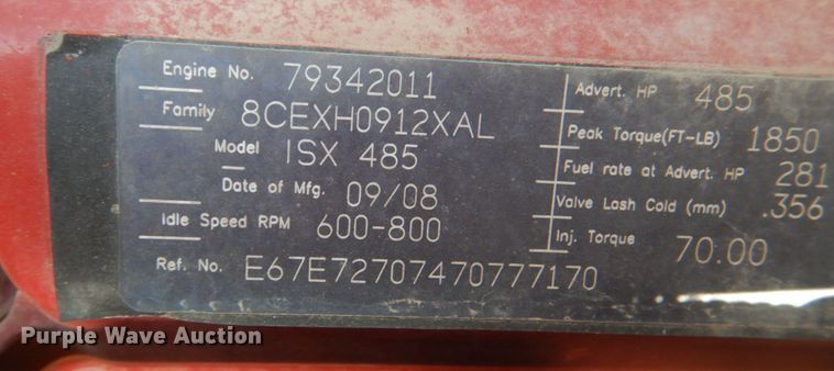 image for item KP9071 2009 Kenworth T800  semi truck