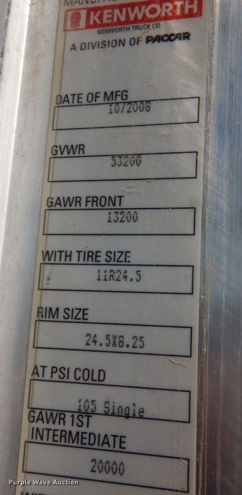 image for item KP9071 2009 Kenworth T800  semi truck