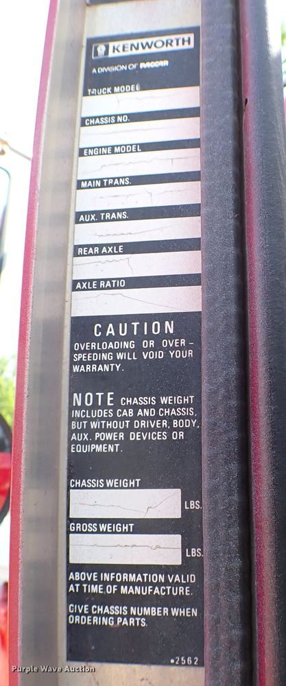 image for item MF9338 1986 Kenworth W900  semi truck