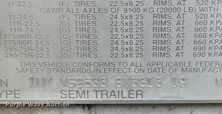 image for item MJ9753 2008 Utility  refrigerated van trailer