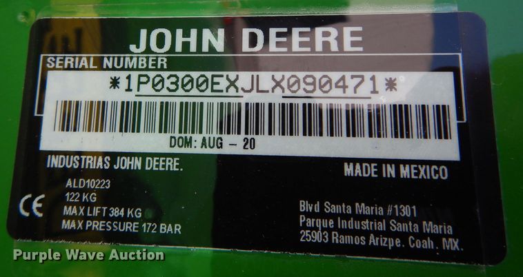image for item DH8502 2020 John Deere 3038E  MFWD tractor