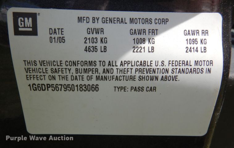 image for item DK8286 2005 Cadillac CTS 