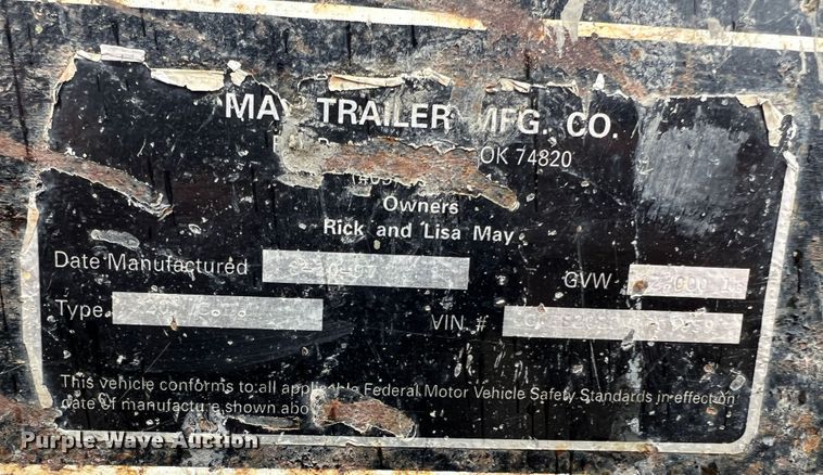 image for item DL4317 1997 May  utility trailer