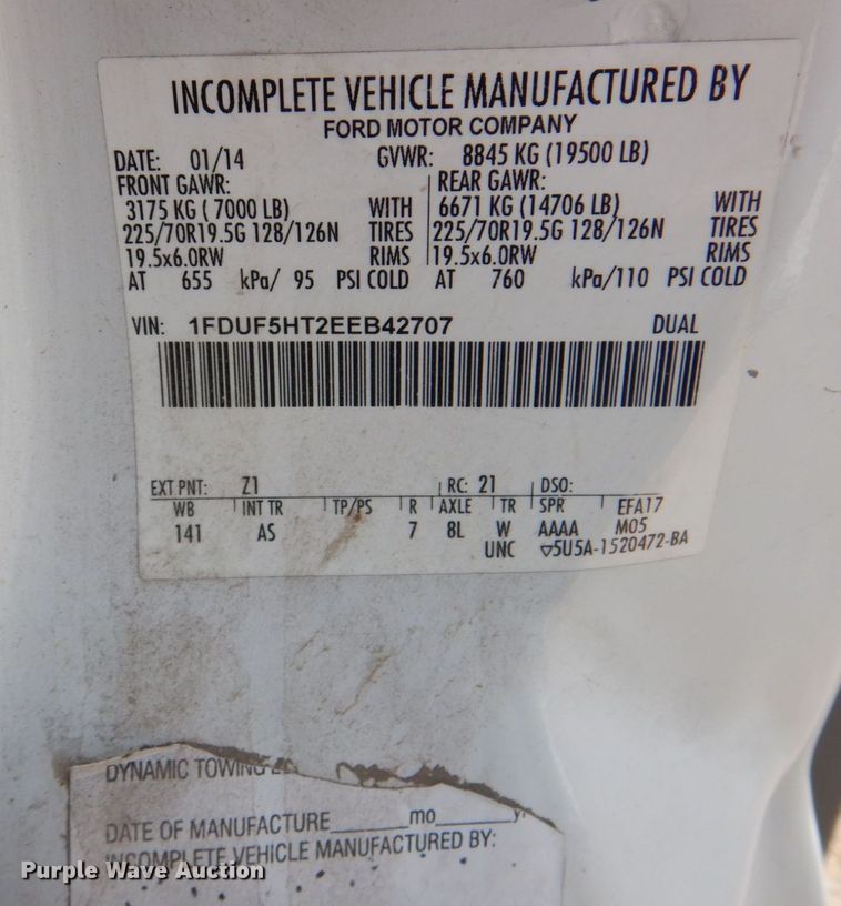 image for item DN7492 2014 Ford F550 Super Duty  tow truck