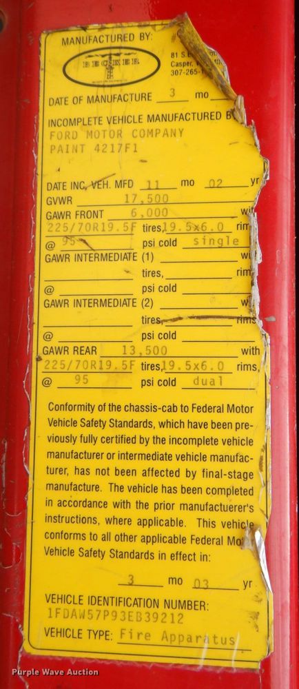 image for item DP4022 2003 Ford F550 Super Duty  Crew Cab brush fire truck