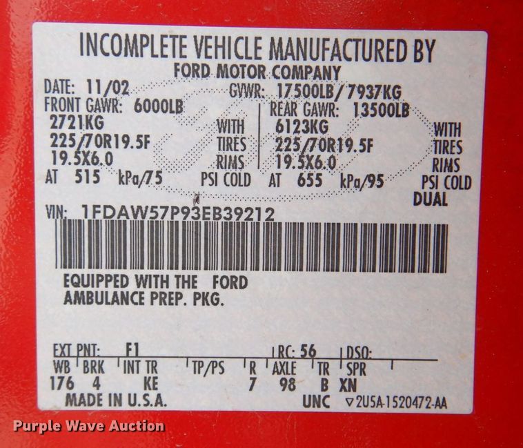 image for item DP4022 2003 Ford F550 Super Duty  Crew Cab brush fire truck