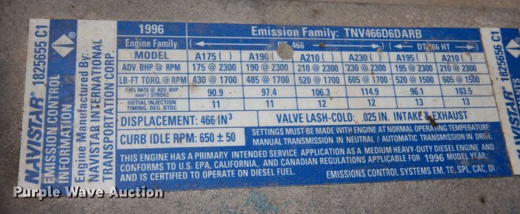 image for item DP5549 1996 International 4900  refuse truck