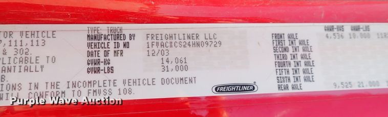 image for item DS7097 2004 Freightliner Business Class M2  vacuum truck