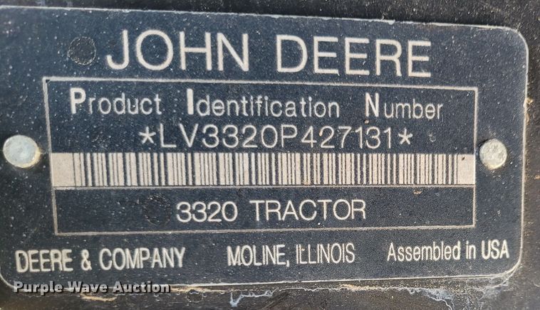 image for item FC9160 John Deere 3320  MFWD tractor