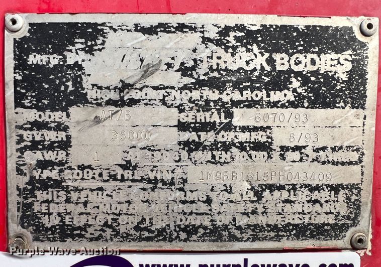 image for item HL9040 1993 Mickey AT/B  refrigerated van trailer