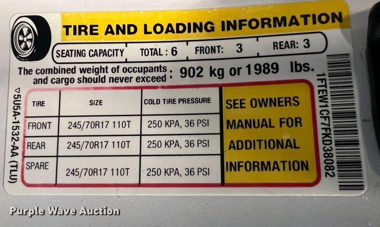 image for item HL9077 2015 Ford F150  SuperCrew pickup truck