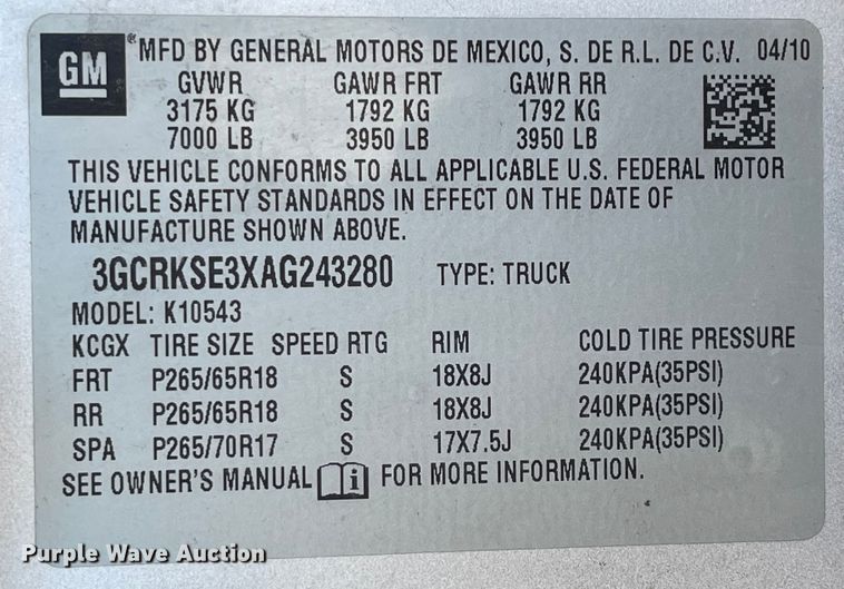 image for item IK9603 2010 Chevrolet Silverado 1500  Crew Cab pickup truck