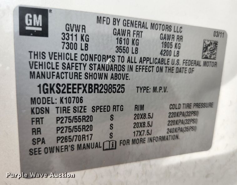 image for item JM9038 2011 GMC Yukon Denali  SUV