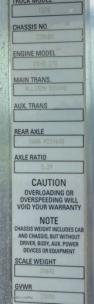 image for item JU9219 2012 Kenworth T370  delivery truck