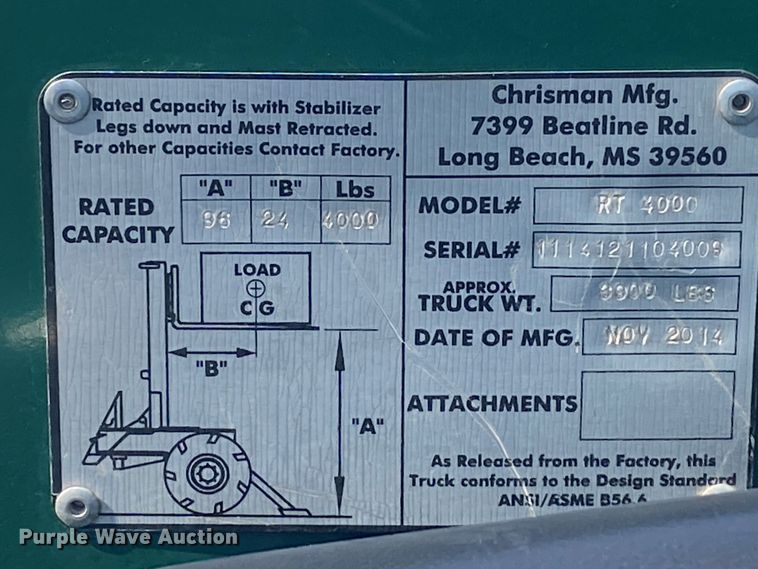 image for item JU9246 2014 Navigator RT 4000  forklift