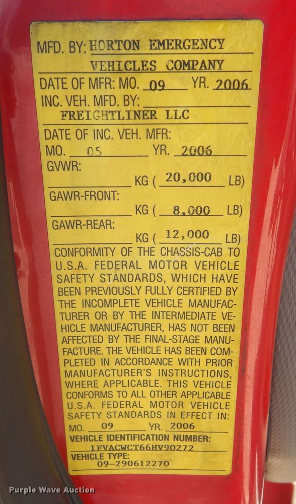 image for item KA9336 2006 Freightliner Business Class M2  truck cab and chassis