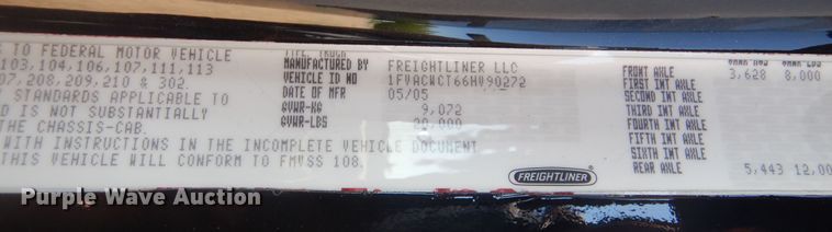 image for item KA9336 2006 Freightliner Business Class M2  truck cab and chassis