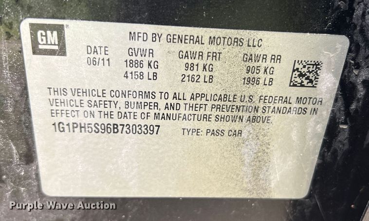 image for item KC9938 2011 Chevrolet Cruze LTZ