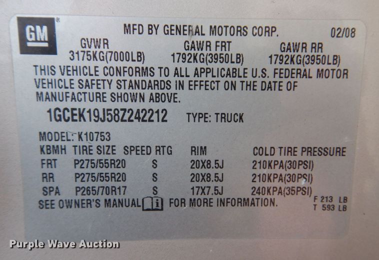 image for item KR9337 2008 Chevrolet Silverado 1500  Ext. Cab pickup truck