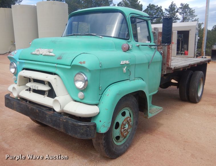 image for item KS9932 1957 GMC 350  dump flatbed truck