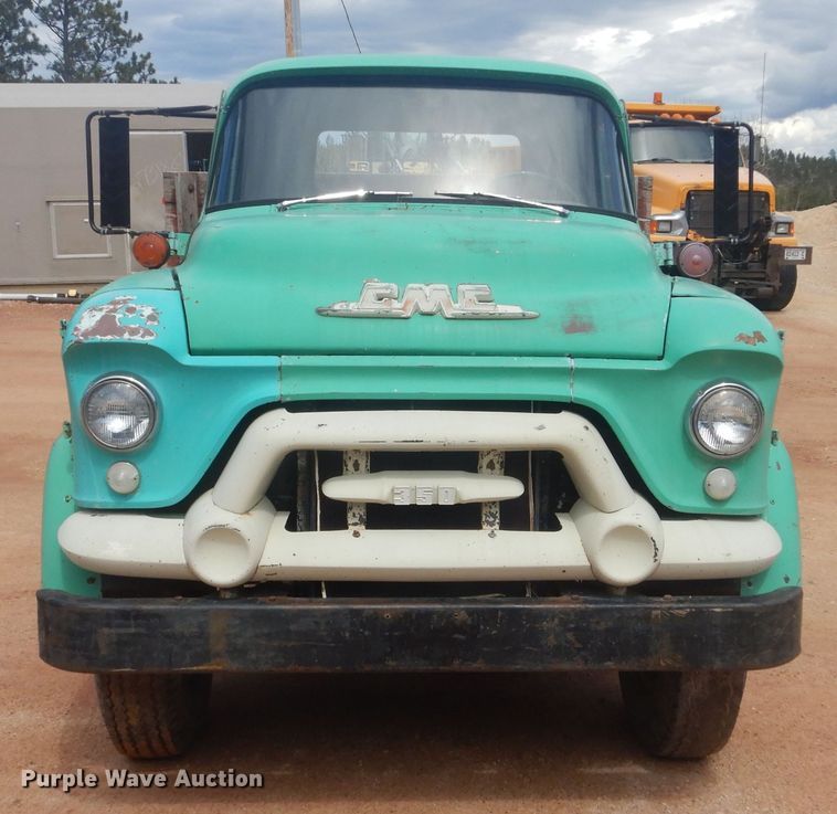 image for item KS9932 1957 GMC 350  dump flatbed truck