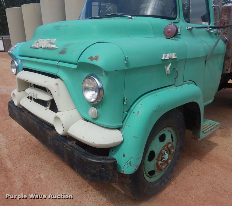 image for item KS9932 1957 GMC 350  dump flatbed truck