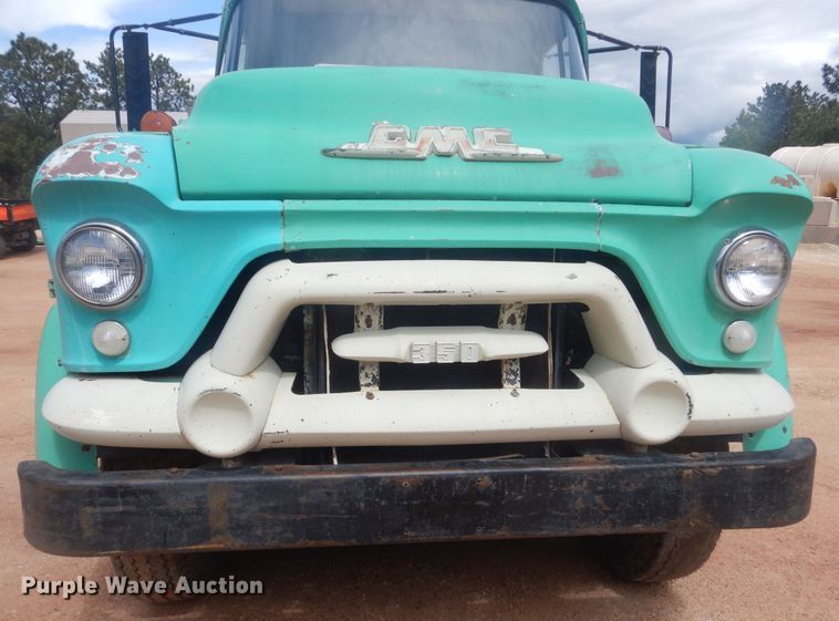 image for item KS9932 1957 GMC 350  dump flatbed truck