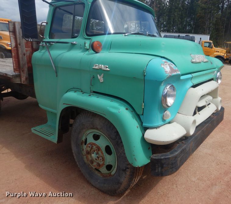 image for item KS9932 1957 GMC 350  dump flatbed truck