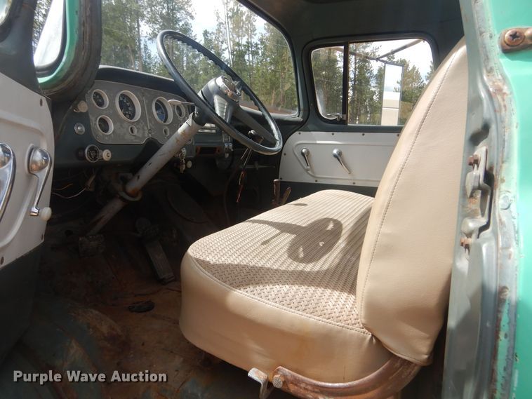 image for item KS9932 1957 GMC 350  dump flatbed truck