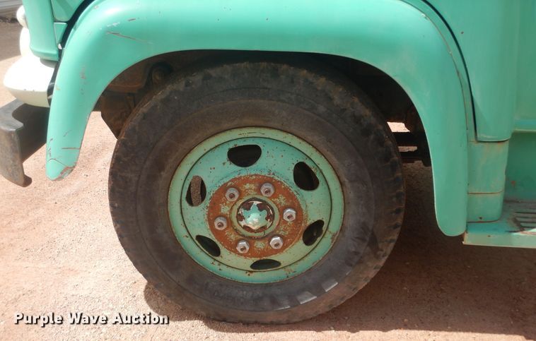 image for item KS9932 1957 GMC 350  dump flatbed truck