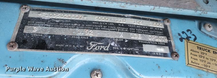 image for item KT9870 1955 Ford F100  pickup truck