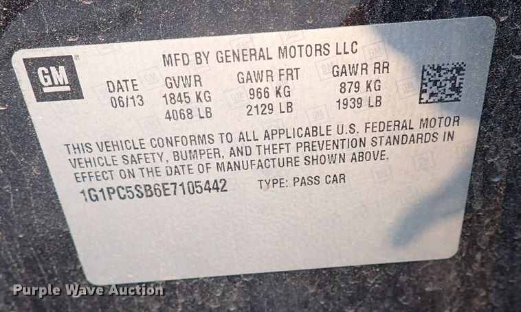 image for item LU9006 2014 Chevrolet Cruze