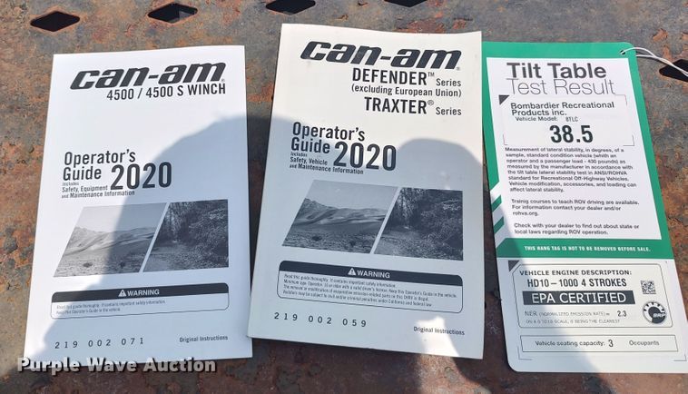 image for item MF9468 2020 Can-Am Defender  utility vehicle