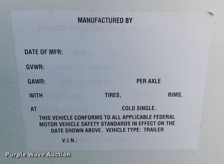 image for item MF9483 2000 Fleetwood Avion  camper