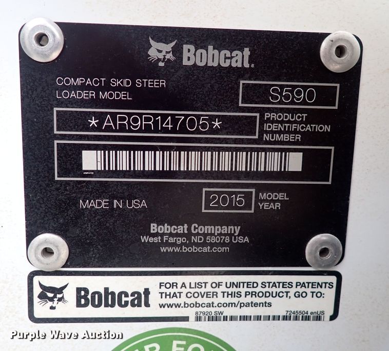 image for item DC4027 2015 Bobcat S590  skid steer loader