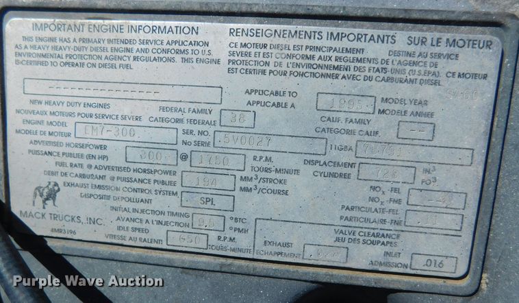 image for item DJ7647 1996 Mack RD690S  ready mix truck