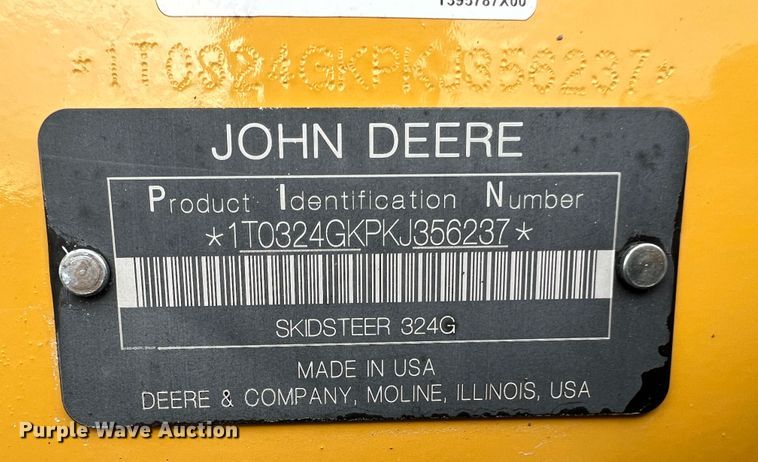image for item DL4282 2019 John Deere 324G  skid steer loader