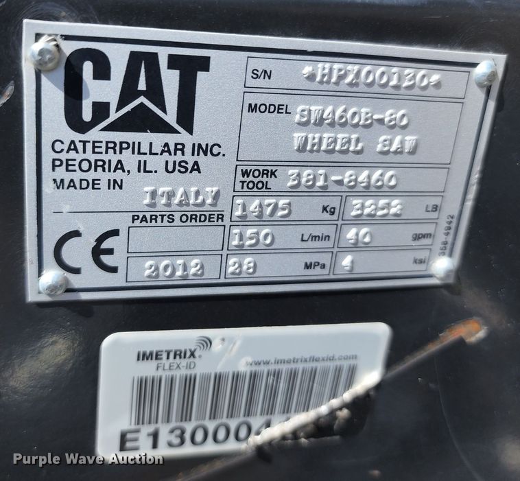 image for item DL6548 Caterpillar SW460B-80  skid steer rock saw