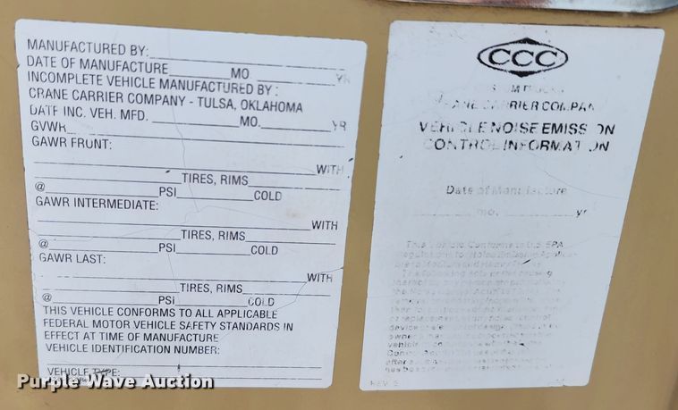 image for item DL6551 2003 Crane Carrier Low Entry refuse truck