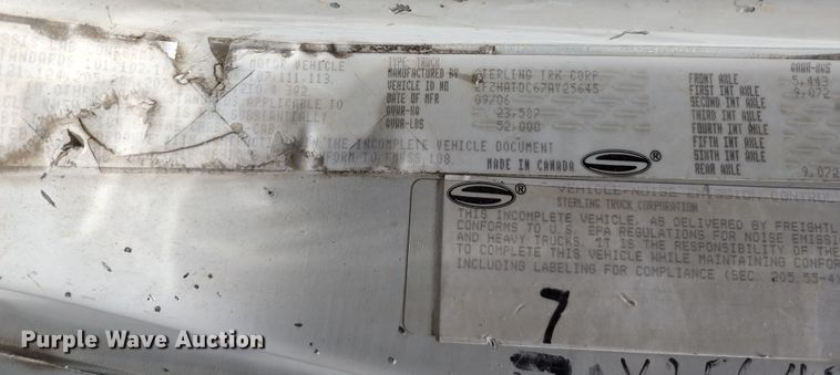 image for item DL6555 2007 Sterling L-Line  dump flatbed truck