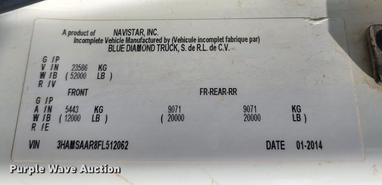 image for item DL6559 2015 International DuraStar 4400  hydrovac truck