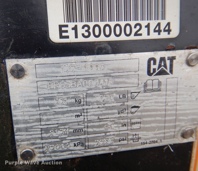 image for item DN0301 Caterpillar  skid steer snow plow