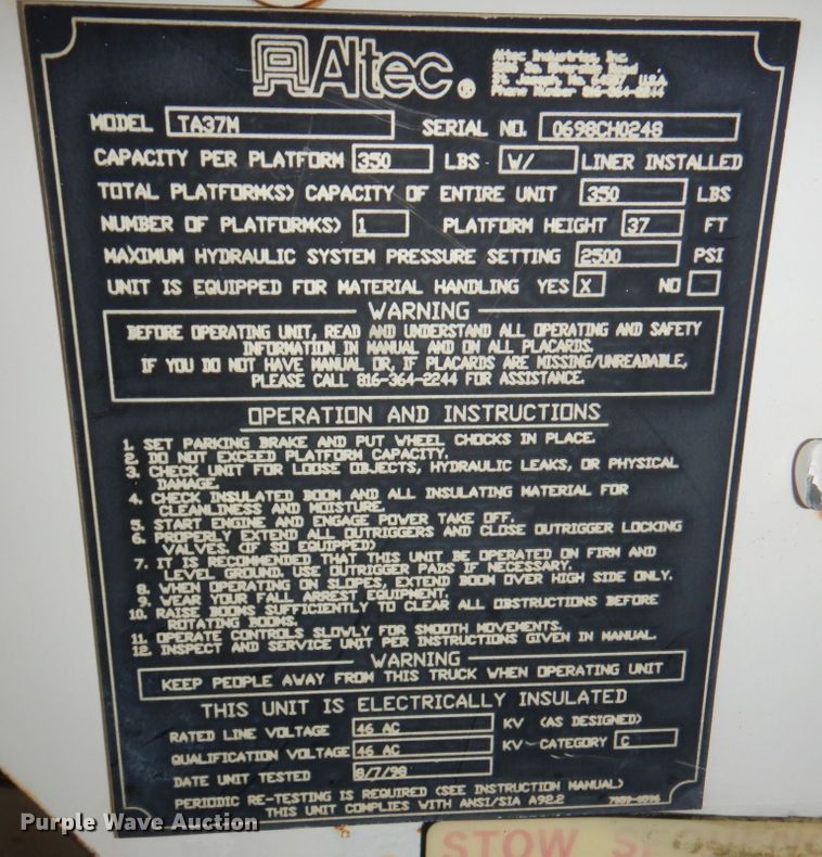 image for item DN7416 1998 Ford F800  bucket truck