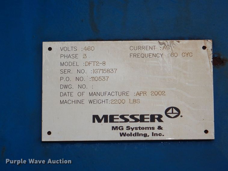 image for item DN7458 2005 Messer  plasma cutter