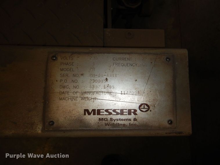 image for item DN7458 2005 Messer  plasma cutter