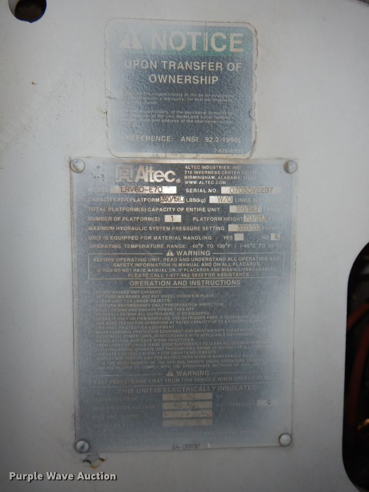 image for item DN7474 2002 GMC C7500  bucket truck