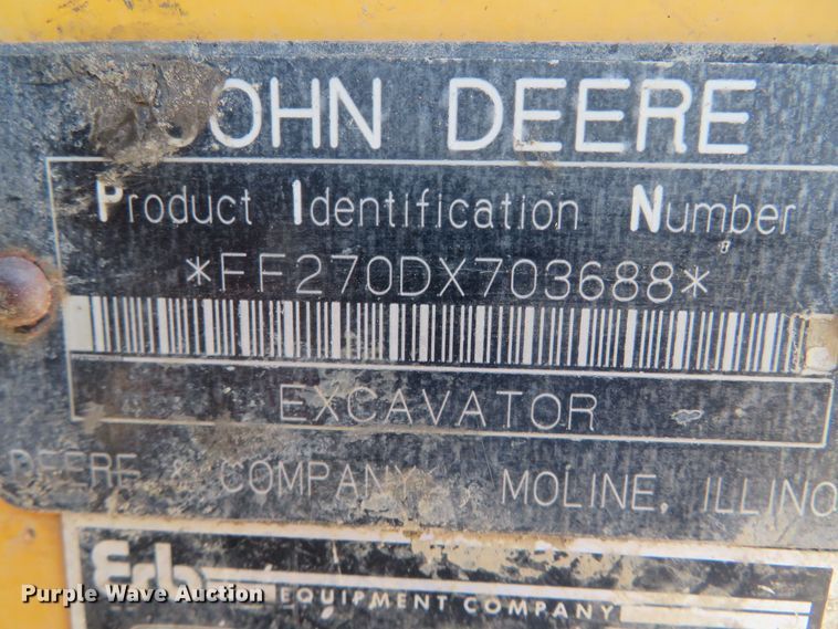 image for item DN7993 2008 John Deere 270D LC long reach excavator