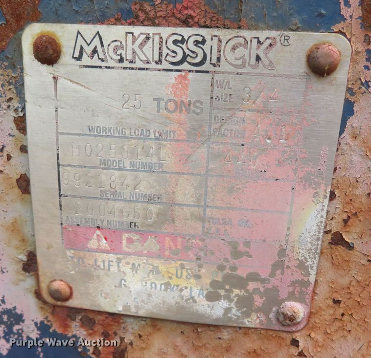 image for item DN7996 Mckissick M025014L  crane block and hook